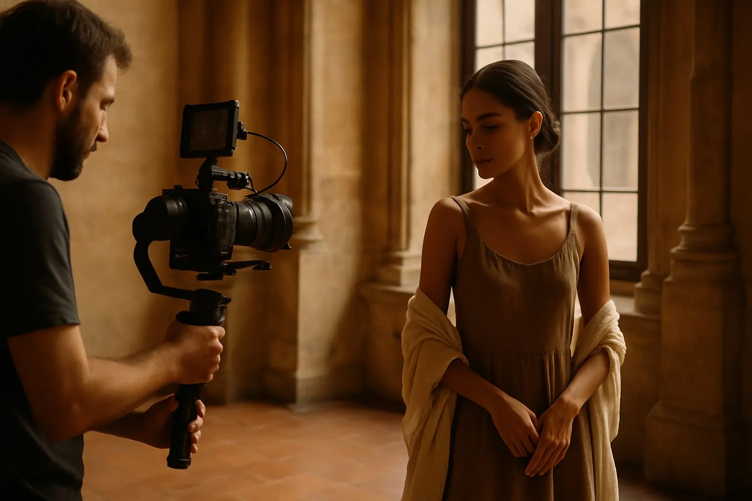 Filmagem moda sustentável: luz e espaços culturais para moda
