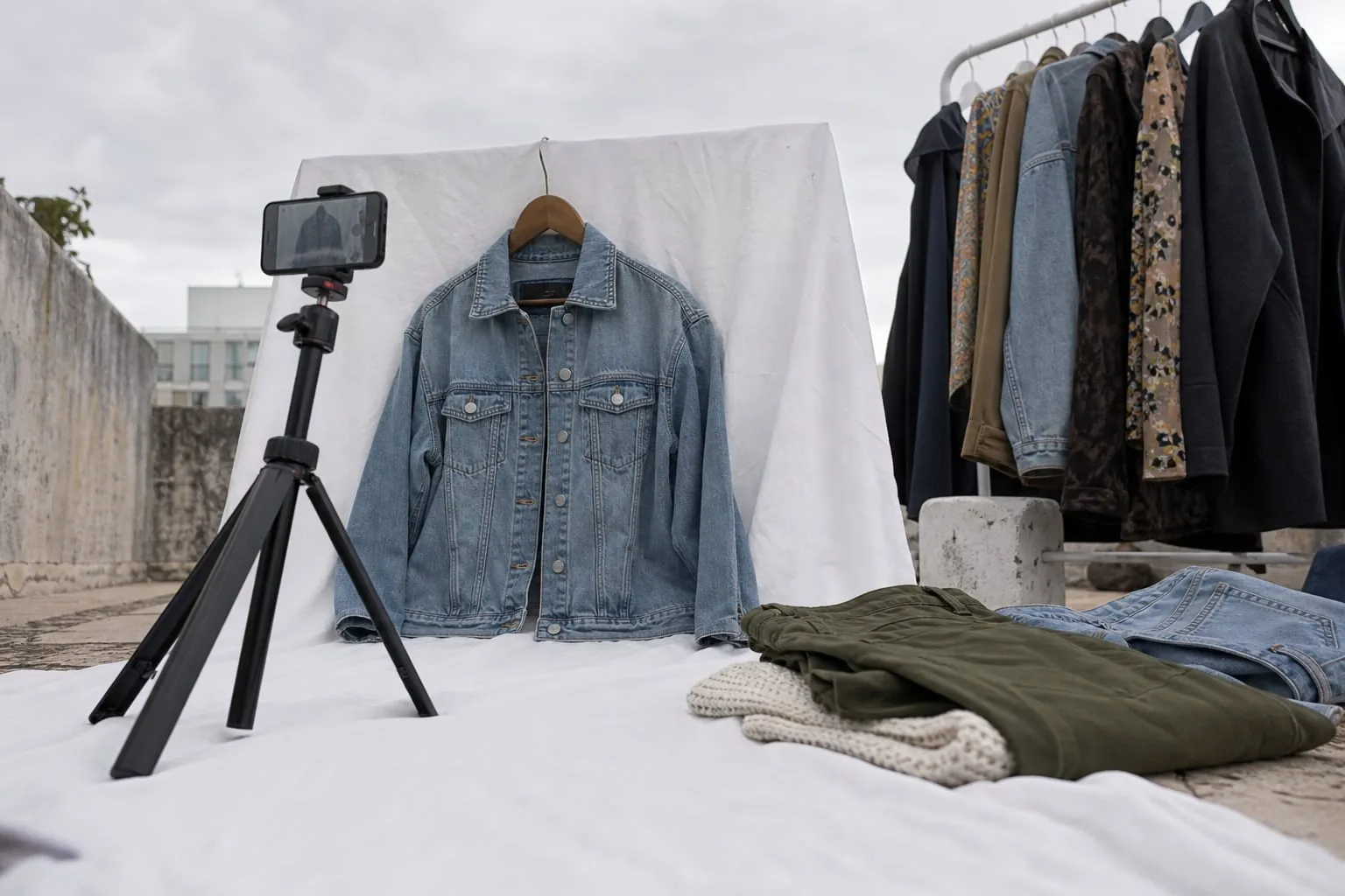Como fotografar roupas para brechó com um setup portátil