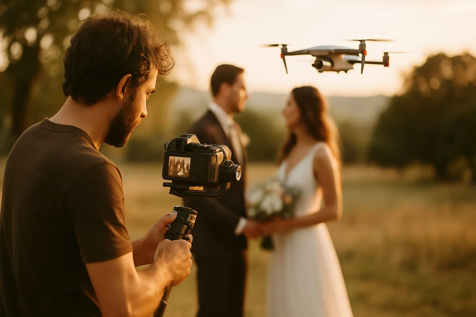 Filmar com drone e luz natural em casamentos: guia prático
